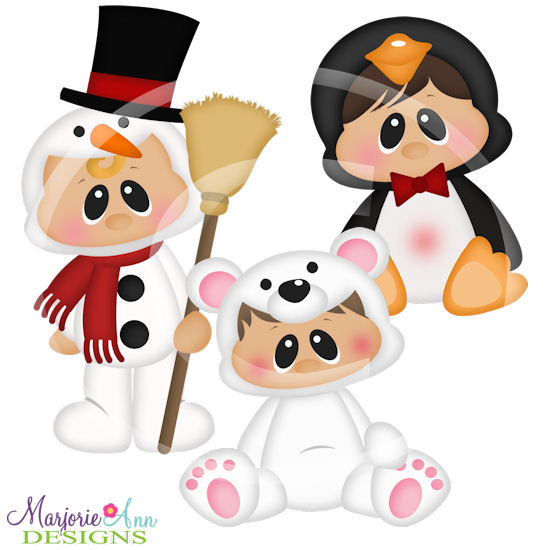 Winter Costume Kids SVG Cutting Files + Clipart - Click Image to Close